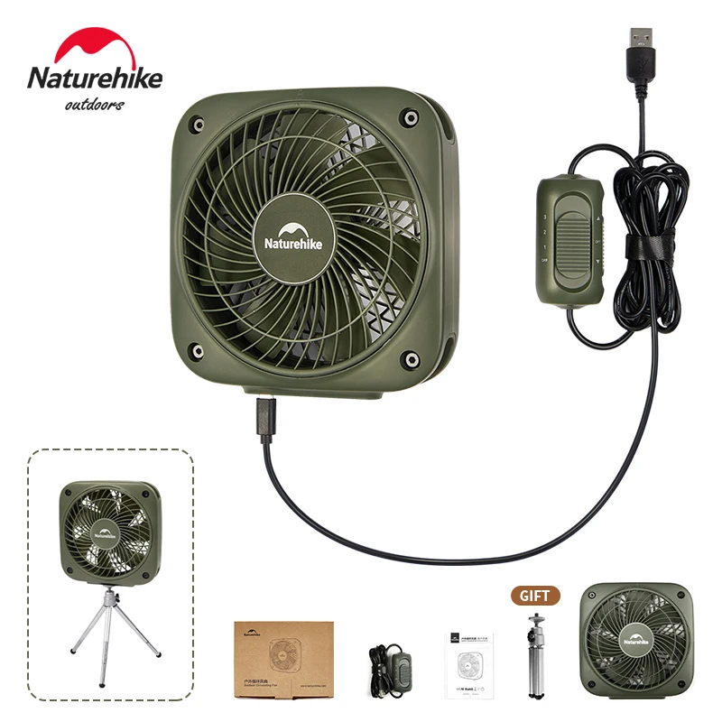 네이처하이크 소형 휴대용 선풍기 USB 충전 데스크 선풍기, 가정용 강력한 기류, 조용한 작동, 사무실 데스크탑 캠핑 전기 선풍기 