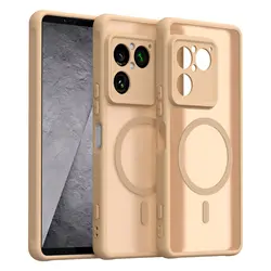 Magnetic Matte Transparent Acrylic Phone Case with Dustproof Bumper and TPU Frame - Sony Xperia 1 VIII (Gold)
