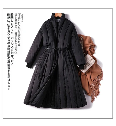 2022 luxurious 90% white duck down jackets women long coat elegant high-quality woman clothing