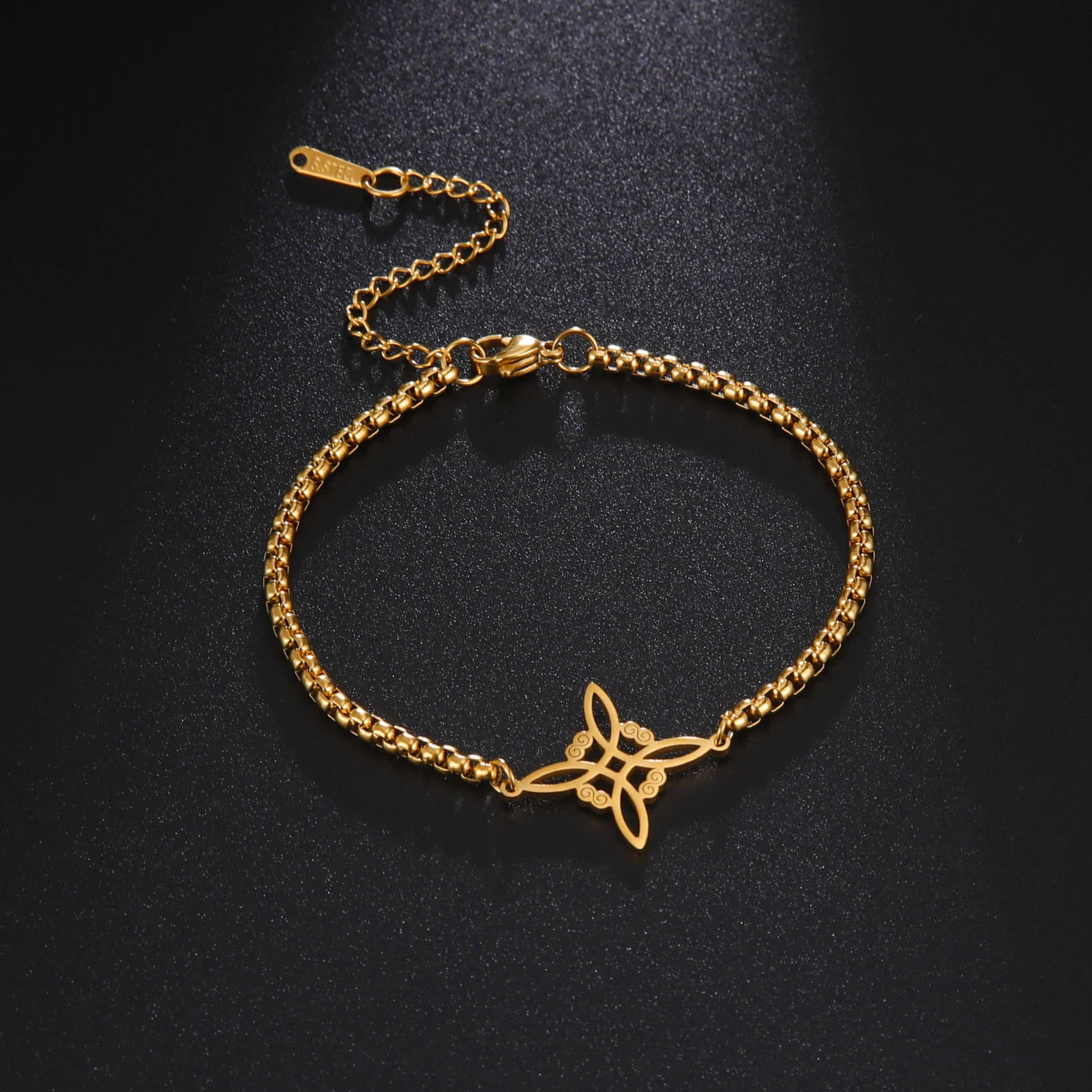 VASSAGO Witch Knot Charm Bracelet Men's and Women's Stainless Steel Box Chain Protector Jewelry Gift 2023 3