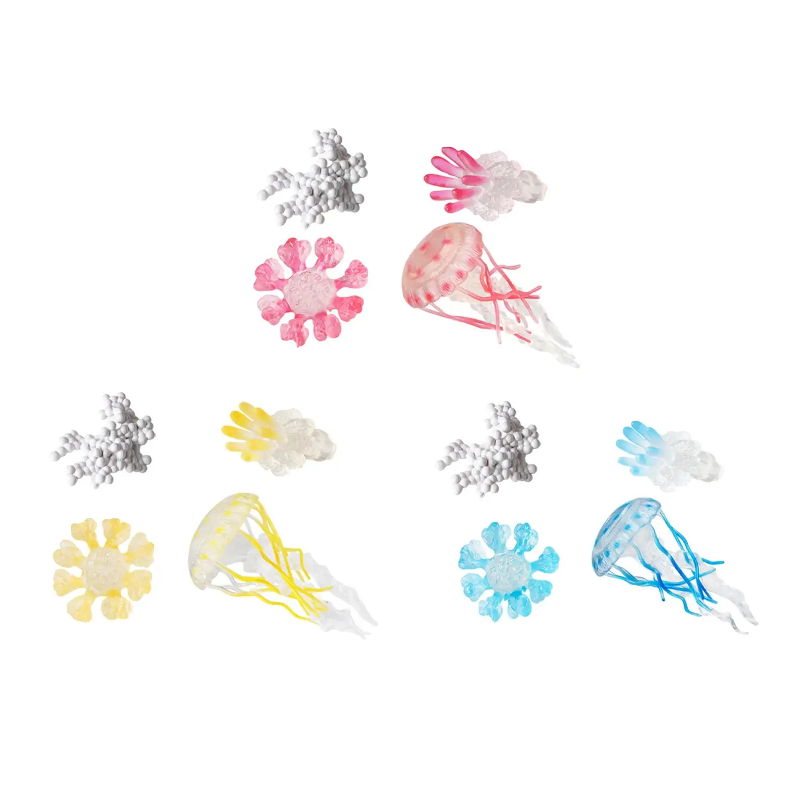 Jellyfish Growth Cycle for Boys Girls Teaching Tools Science Cake Toppers Realistic Animal Growth Cycle Figures Montessori Toys 4