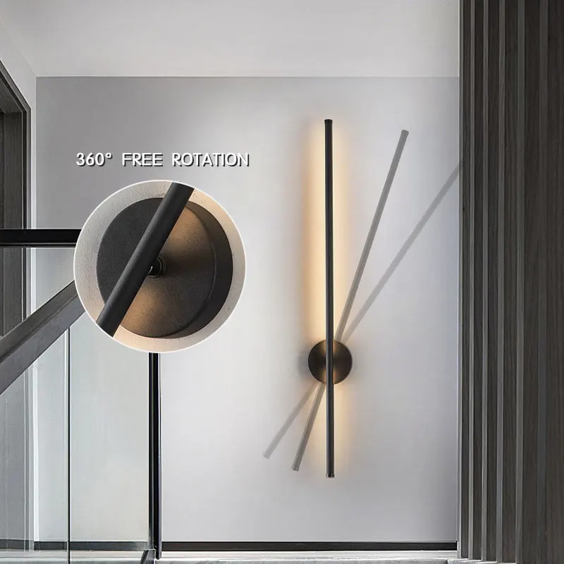 블랙 터치 스위치 디밍 LED 벽 램프 벽 조명 침실 거실 실내 8w 12w 16w 20w LED 벽 Sconce 복도