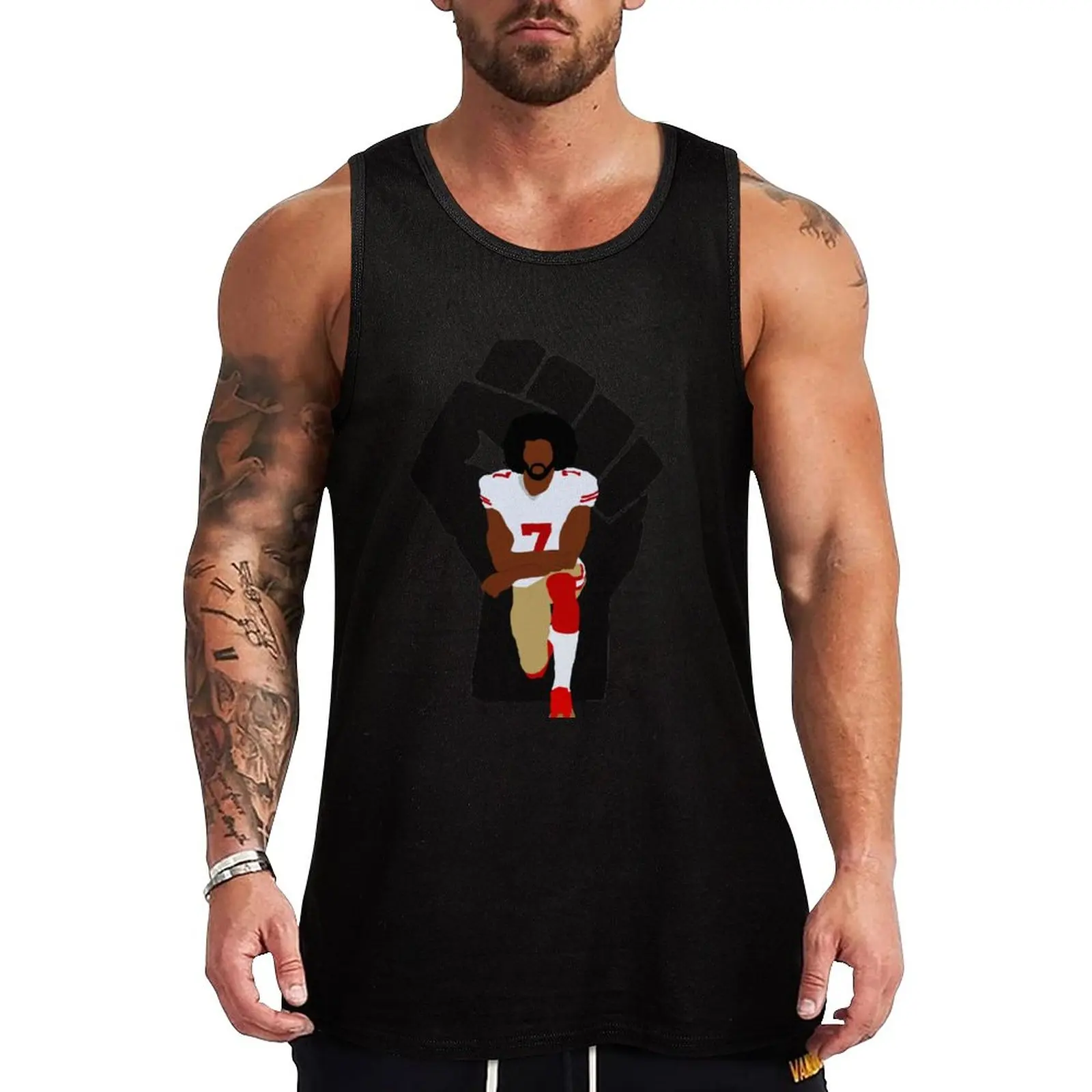 

New Colin Kaepernick Kneeling Tank Top Men's summer t-shirt T-shirt for fitness Men's t-shirts summer Men's tops