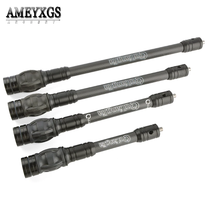 6/8/10/12 Inch Archery Compound Bow Stabilizer Bar 3K Carbon Material Balance Rod for Bows Hunting Shooting Shock Absorber adjustable double sided disconnect v bar bow archery quick disconnect damping rod shock absorber stabilizer carbon