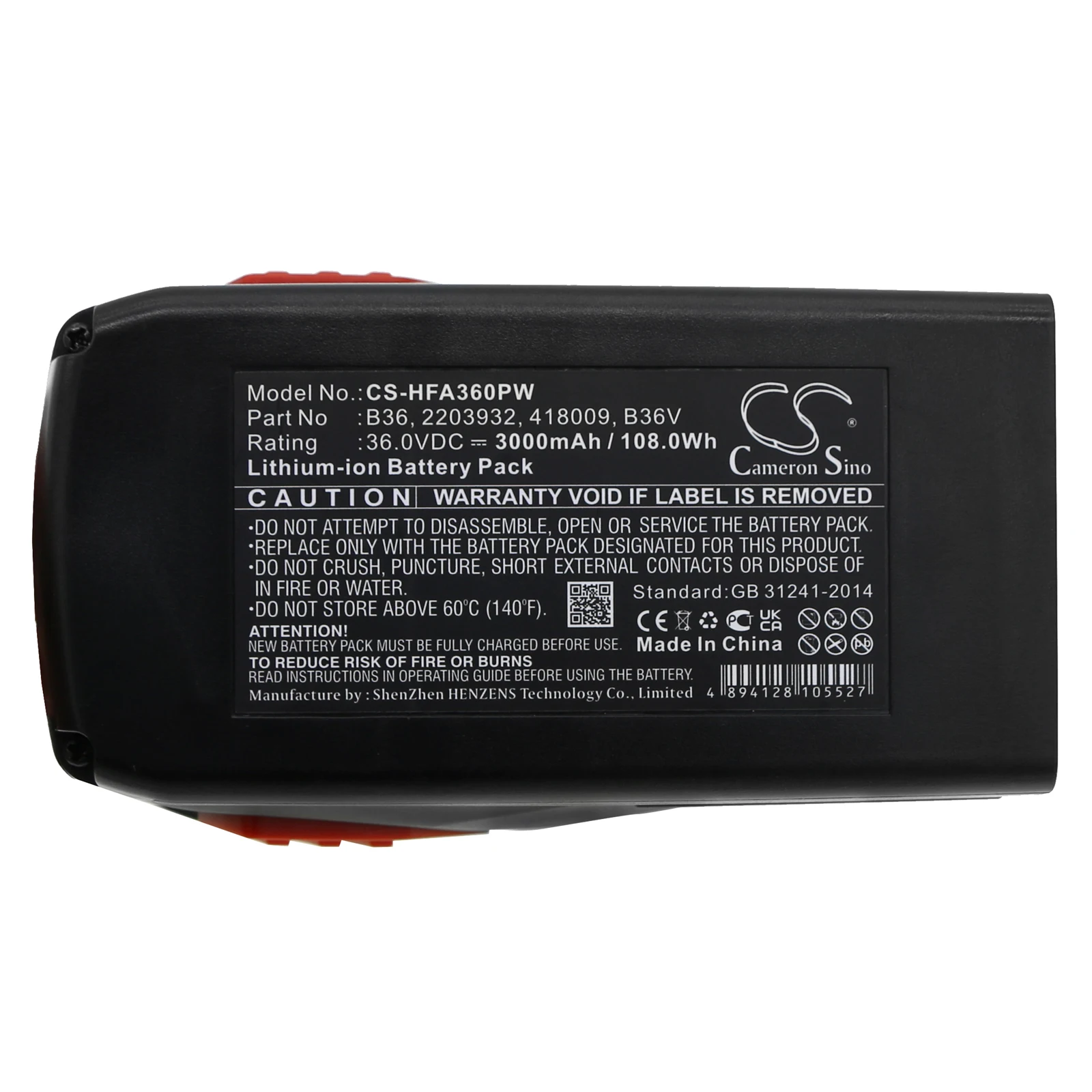 

CS 3000mAh Battery For HILTI 2203932 418009 B36 B36V TE6-A36 TE6-A Li WSR36-A