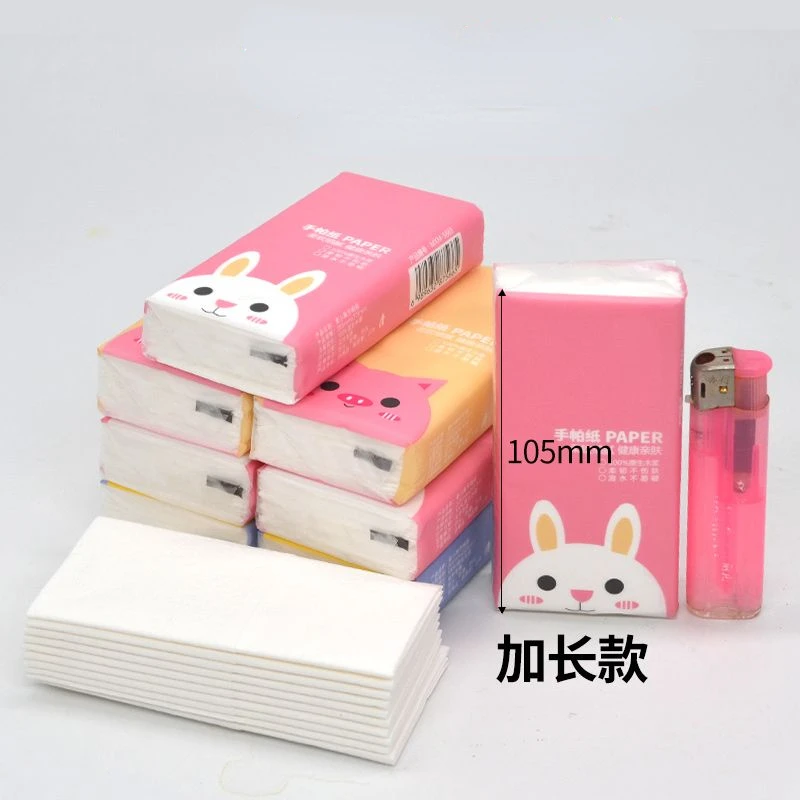 12 Packs Cartoon Printing Cute Small Packet of Paper Towels Facial Napkins Handkerchief Paper Travel Camping Facial Tissue