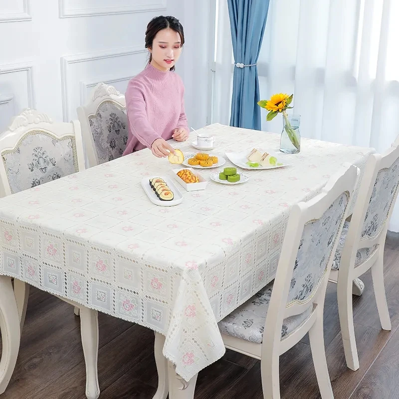 European Pastoral Waterproof Table Cloth PVC Tablecloth Print Plastic Table Cover Multi-Size Dust Cover Home Oilcloth Tablecloth