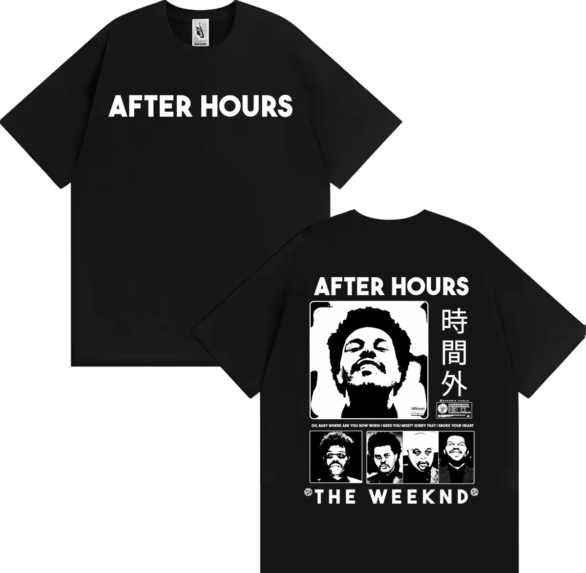 The Weeknd After Hours Til Dawn Europe 2026 스타디움 투어 유니섹스 힙합 루즈 퓨어 패션 스트리트웨어 티셔츠