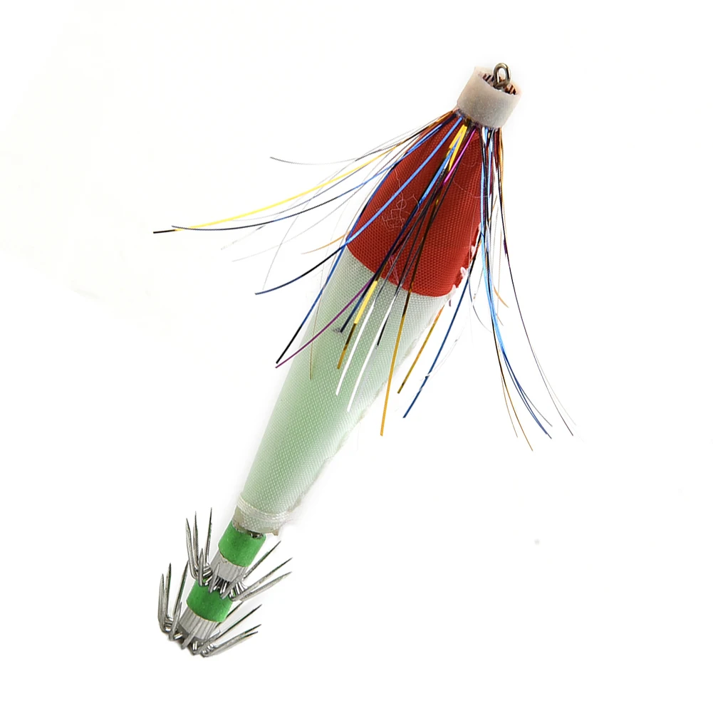 

1pc 6g/8cm Fishing Bait Luminous Wooden Shrimp Squid Hook Fake Bait Fish Hook Double Umbrella Sea Fishing Bionic Fishhook