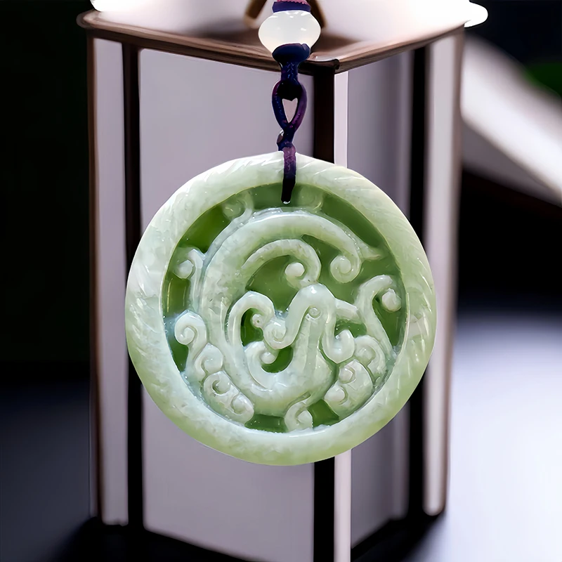 

Ожерелье с подвеской Феникс из натурального зеленого нефрита, подарок для женщин и мужчин, подарок, винтажные драгоценные камни, модные дизайнерские китайские аксессуары