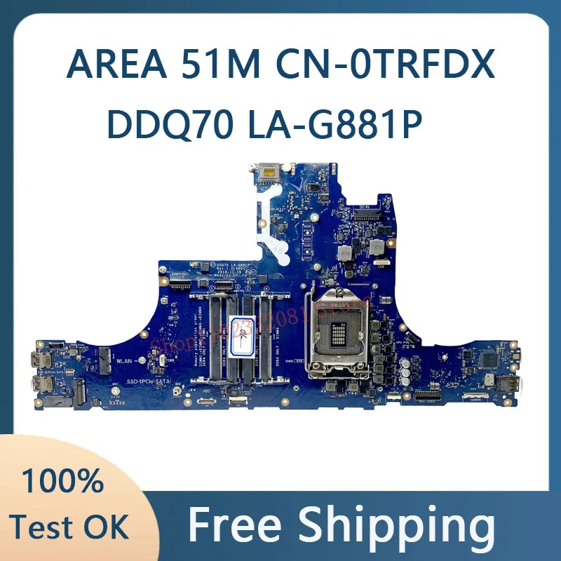 

TRFDX 0TRFDX CN-0TRFDX DDQ70 LA-G881P High Quality Mainboard For DELL AREA 51M Laptop Motherboard 100% Full Working Well