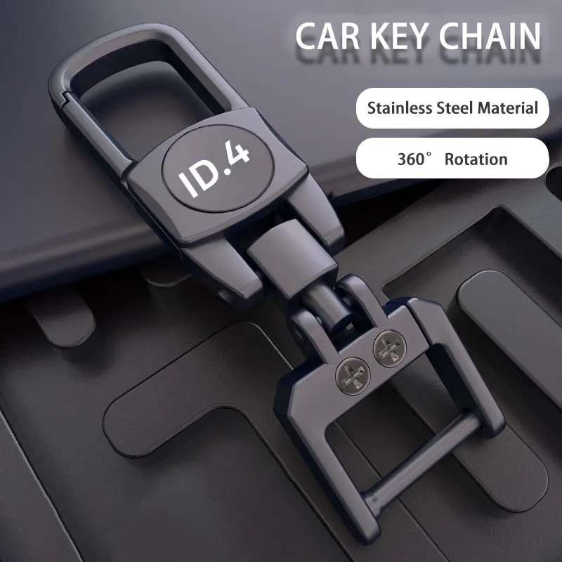 

Car Metal Key Chain KeyChain Pendant Leather Ring Key Case Key Cover For VW ID4 Crozz ID4 X ID 4 Logo Accessories door trim 2024