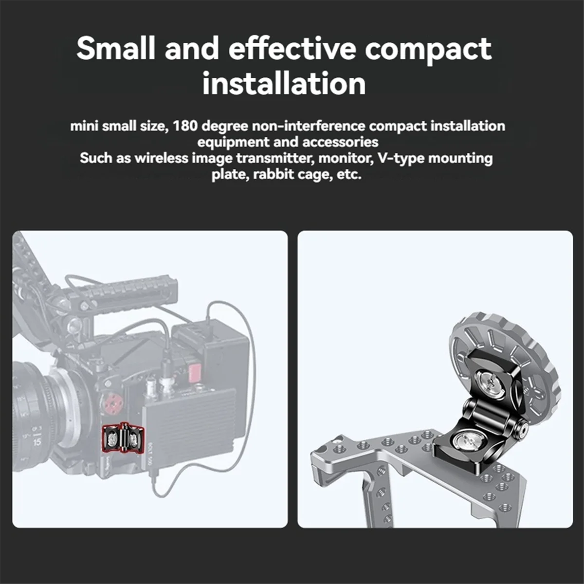EEB-fFolding L 플레이트 Arri 모니터 마운트 V-마운팅용 DJI SDR 송신기 브래킷용 직각 어댑터 위치 지정