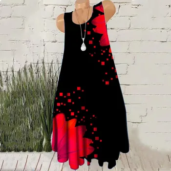 Mini abiti moda donna senza maniche 3D tie-dye stampa floreale streetwear abito corto abito estivo casual ampio oversize 1