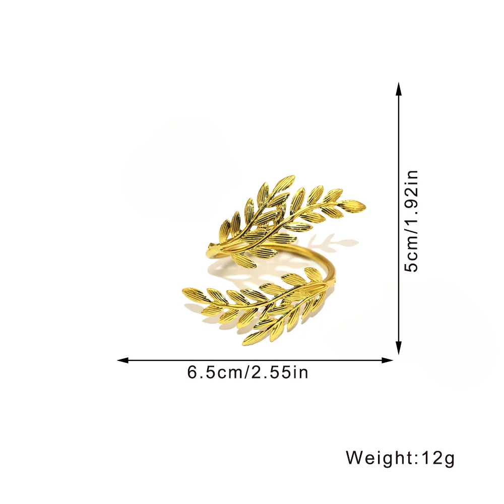 Napkin Ring Gold Wheat Metal Leaf Napkin Holder for Harvest Festival Fall Thanksgiving Wedding Party Dinner Table Decoration