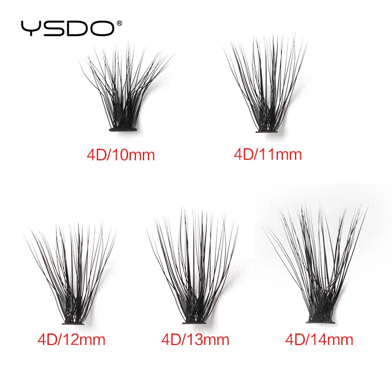 Natural Soft Individual Eyelash Extensions Black 4D Cluster Lashes