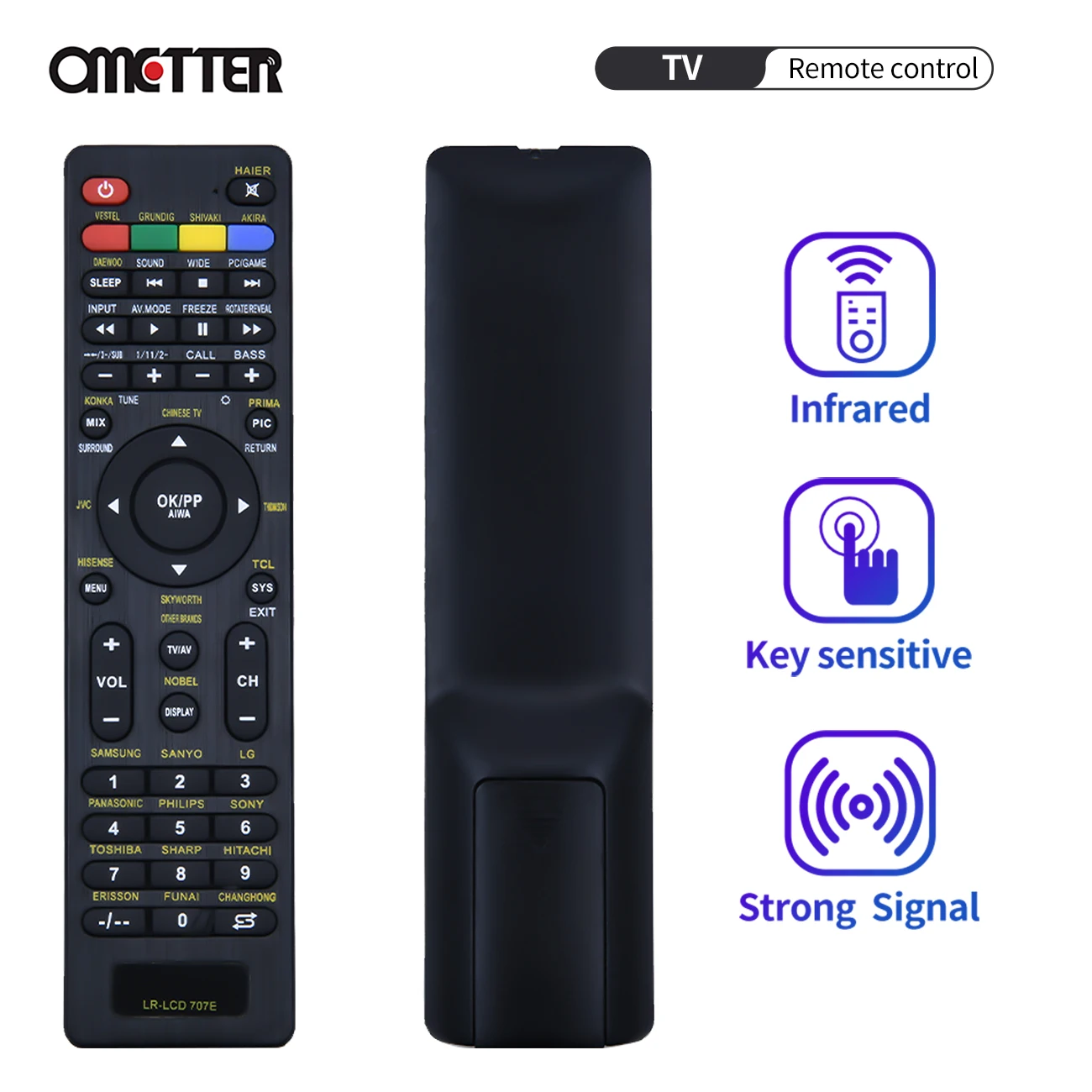 Nuovo Vero Telecomando Universale Lr-Lcd 707E Per Philips Jvc Tcl Sony Toshiba Pansonic Samsung Htachi Sayo Sharp Etc Tv