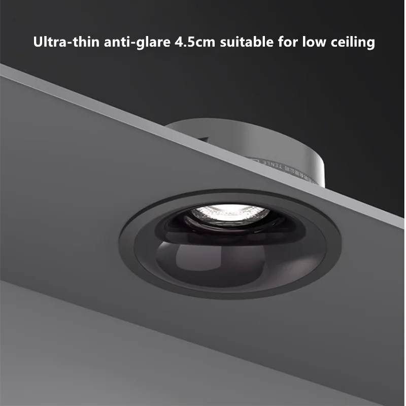 Description Picture 5 of itemHigh CRI Deep Anti-glare Led Cob Downlight Narrow Embedded Ultra-thin Rose Gold Black White Dimmable Ceiling Aluminum Spotlight