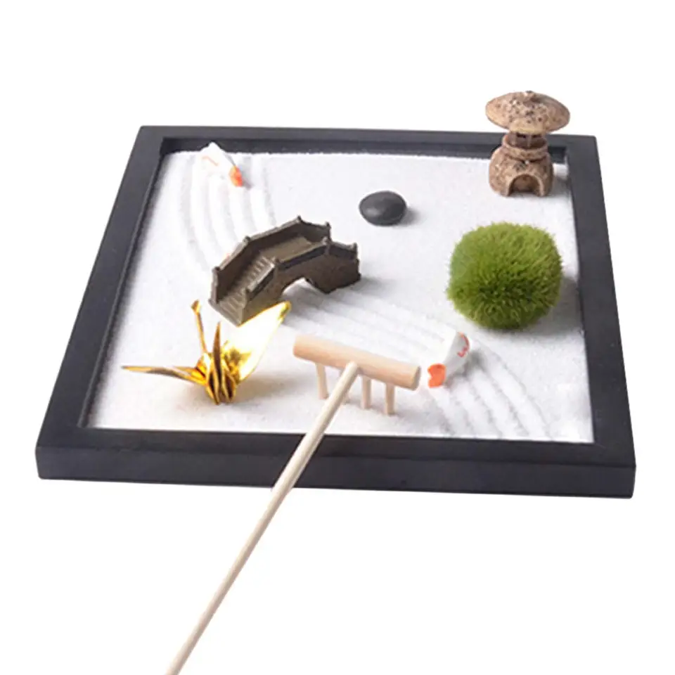 Mini Sandbox For Desk WEBEEDY 3 Sets Miniature Zen Sand Garden Kit Japanese  Zen Sand Rock Zen Garden Sand, image size:960x960