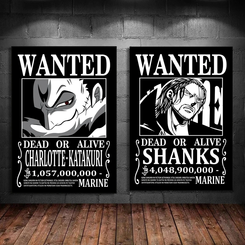 

Canvas Art Walls Painting One Piece Bounty Wanted Katakuri Decoration Paintings Aesthetic Poster Picture Hanging Modern Home