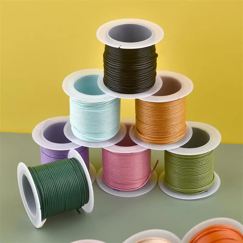 10M/Lot 1mm Leather Line Waxed Cord Cotton Thread String Strap Necklace