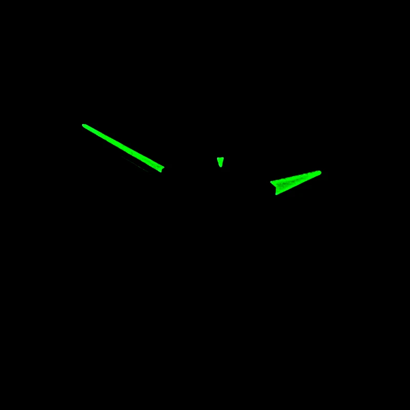 Green Luminous Watch Hands - Black Finish