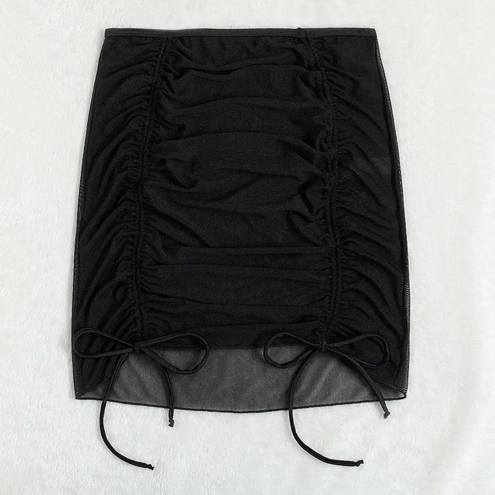 

See-through Cover Up Women's Mesh Bikini Wrap High Waist Drawstring Cover Up Sunscreen Beach Briefs Stylish for Women