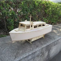 Wooden Boat Model Kit DIY Hand Assembled Electric Remote Control Ship Small Patrol Boat Model 1