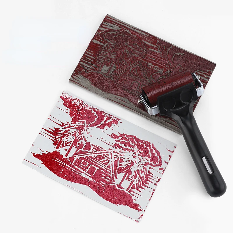 Rubber Roller 10cm Brayer Rubber Ink Roller for Engraving Craft Printmaking Embossing Diamond Painting