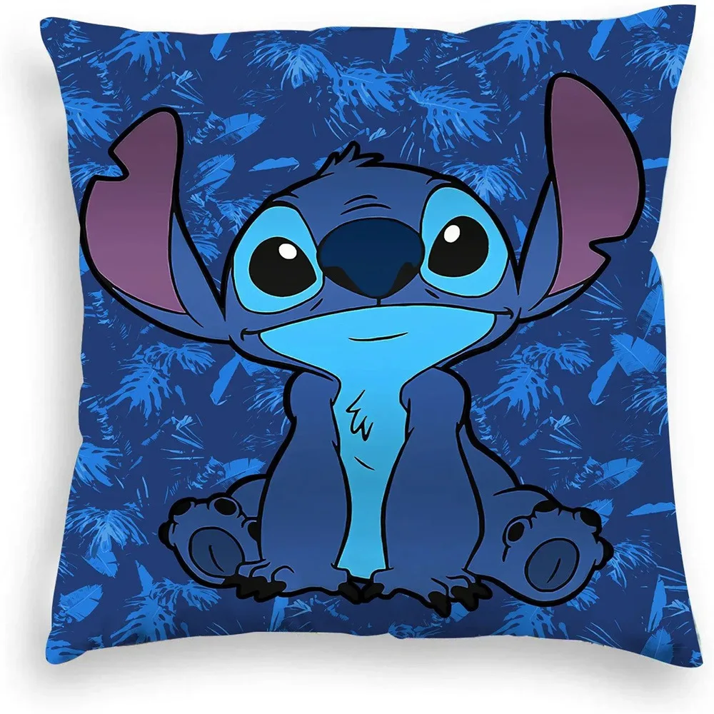 Coussin décoratif Stitch - Lilo & Stitch - Motif tropical bleu