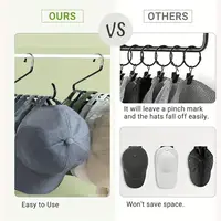 Multi-function Hanging Baseball Cap Hat Rack Black Non-slip Cap Holder Organizer PVC Hat Storage Hanger Various Types Sizes 2