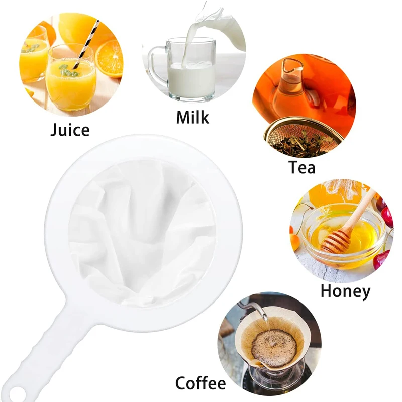 Reusable Nylon Filter Mesh Ultra Fine Strainer Spoon Sieve Soy Milk Juice Coffee Food Filter Kitchen Colander 100/200/400 Mesh images - 6