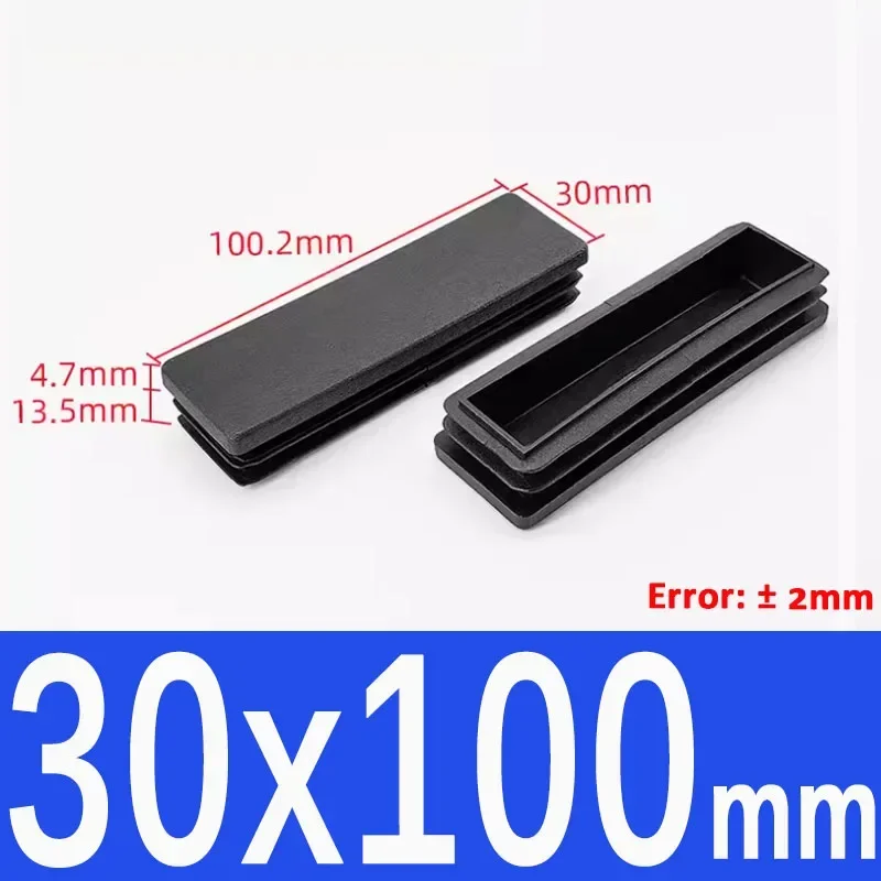 Black Square Plastic End Caps for Table or Chair Feet Protection