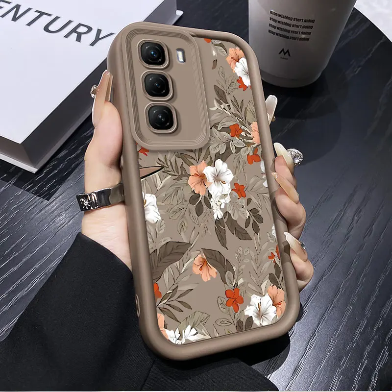 Floral Print Silicone Phone Case with Camera Protection