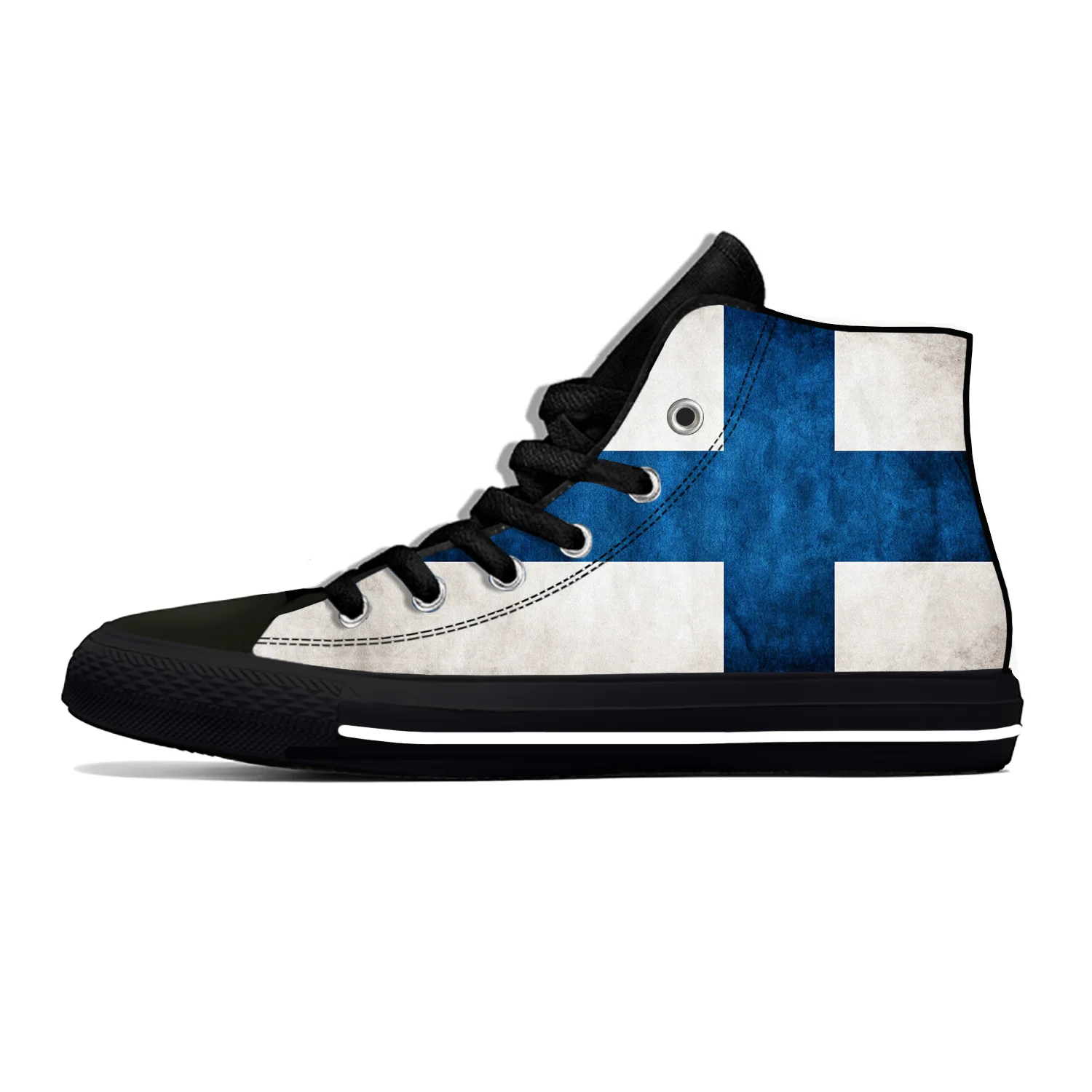 

Finland Finnish Republic Flag Patriotic Fashion Casual Cloth Shoes High Top Lightweight Breathable 3D Print Men Women Sneakers