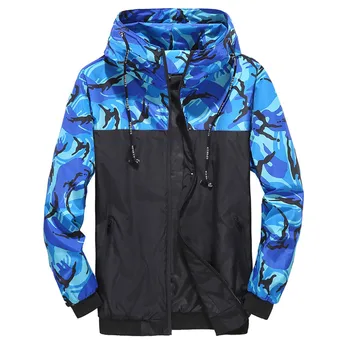 Men's Casual Hooded Bomber Jacket Wind Breaker Spring Autumn Thin Camouflage Hoodies Men Outdoor Youth Fashion Men Top Clothing 3