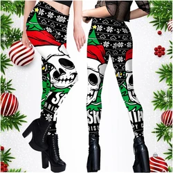 Leggings Santa Claus 3D Print Tights Pants Women Elastic Sexy Trousers Mid Waist Casual Streetwear Merry Christmas Holiday Gift