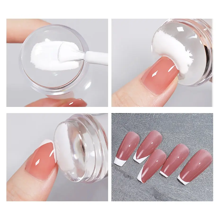 Transparent Nail Stamper With Scraper 2pcs Jelly Silicone Head Stamp for French Nails Printing Nail Art Stamping Plate Manicure 5