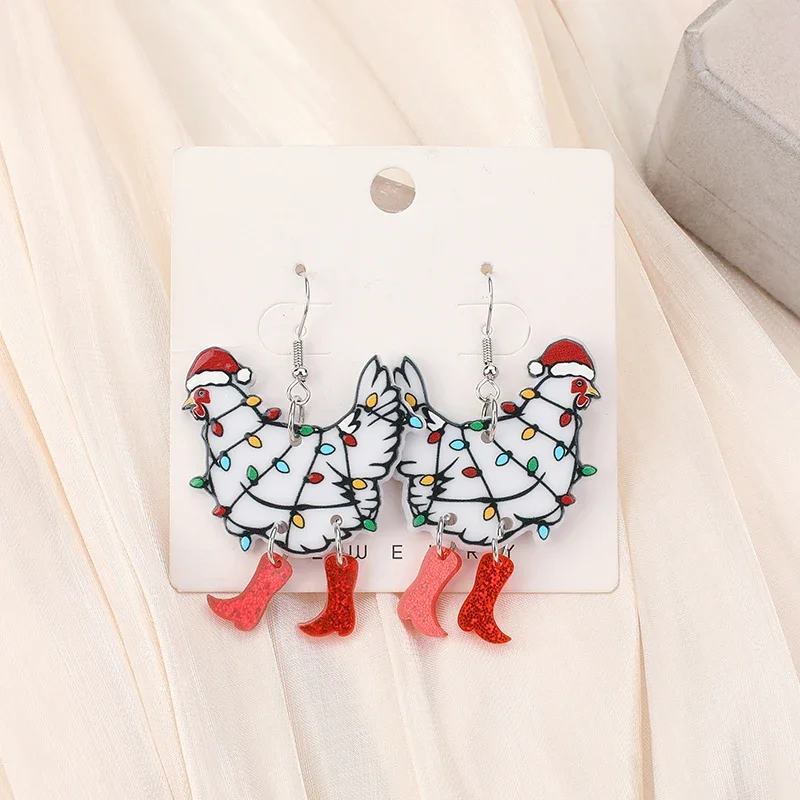 Stainless Steel Thanksgiving Turkey Dangle Earrings – Cute Chicken Earrings For Women, Holiday Jewelry Gift - View #10