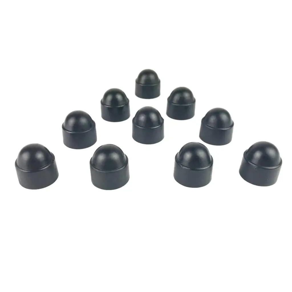 Set of 10 23mm Car Wheel Lug Nut Hexagonal Bolt Cover Protector Black