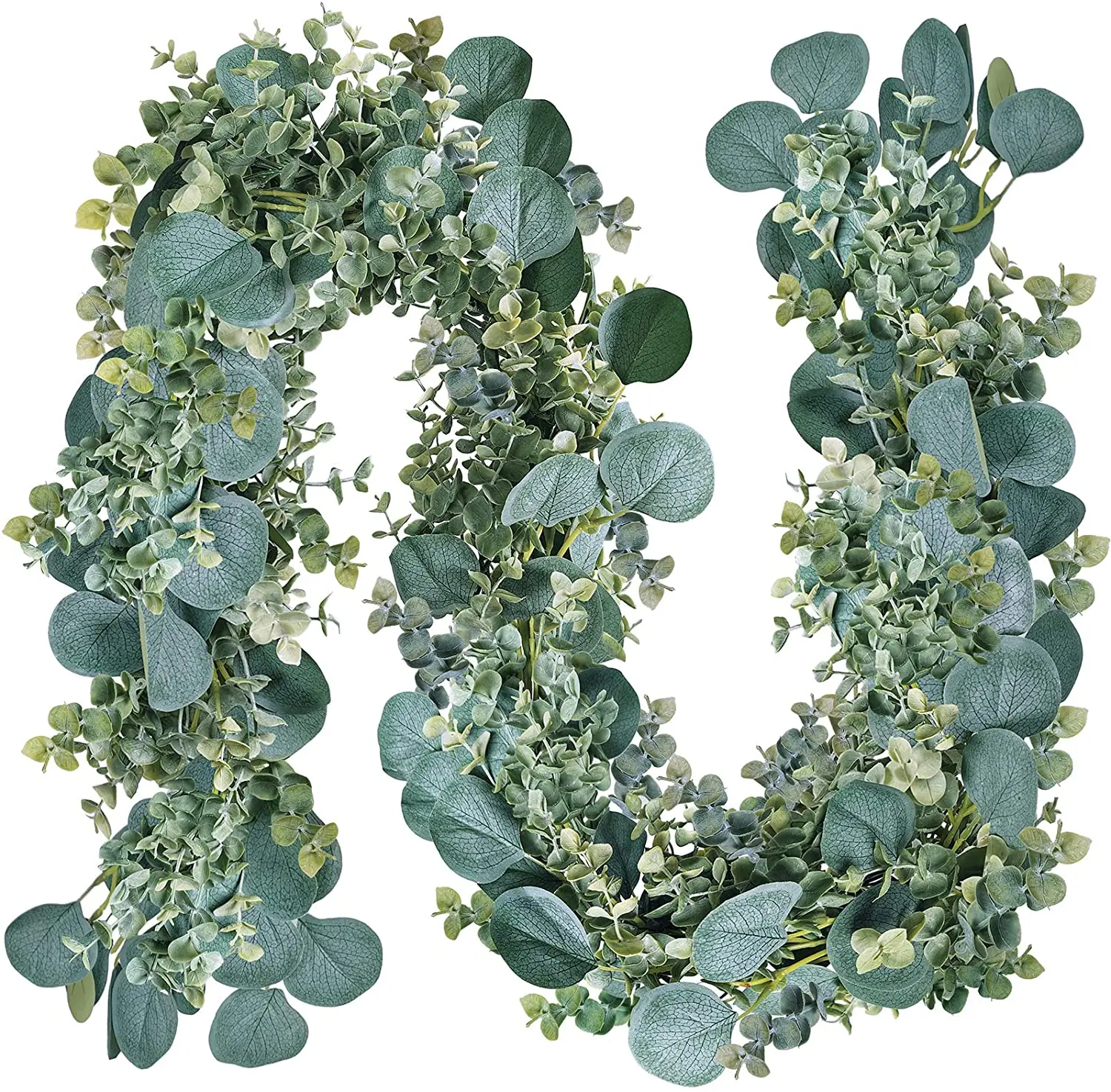 Tanie Eukaliptusa Garland 6 'długa sztuczna liście eukaliptusa winorośli sztuczny jedwab RATTAN na ślub tło sklep