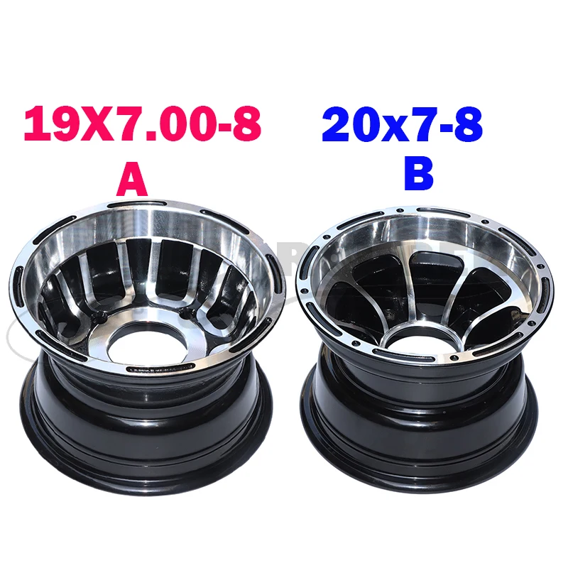 

8 inch front Aluminum rims use19X7.00-8 20x7-8 21x7-8 tyre ATV Bearing wheel hub vacuum tires for Go-kart four motorcycle