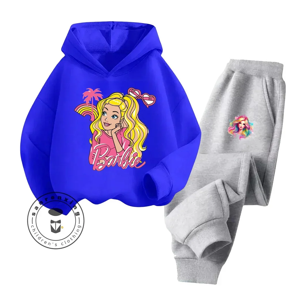 Barbie Soft Cotton Kawaii Long Sleeve Suitable for Children with Cute Graphics Breathable Outdoor Fall Winter Hoodie Tracksuit 3