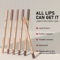 6pcs Face Secret Lip Liner Pencil Set,Ultra-Fine,Smooth Long Lasting Waterproof Matte Velvet,Brown Mixed Color 2