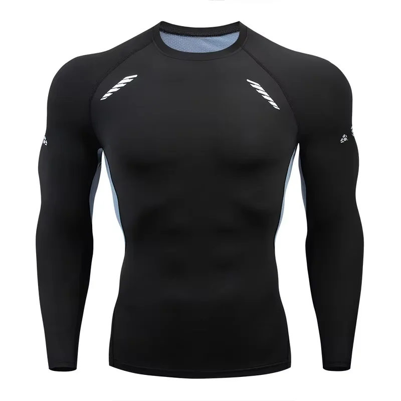 Men' T-shirt Men Running Sport T Shirt Compression Fitness Tops Tee Quick...