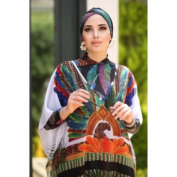 Muslim Swimwears Women Polyester Quick Dry Modest Hijab Swimsuit 4 Pcs Long Sleeves Print lslamic