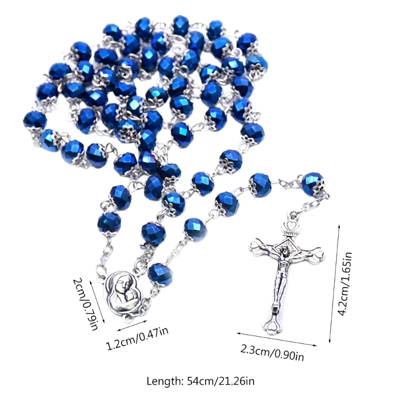 Rosary Necklace Bead Hangable Pendant for Women Men Prayer Meditation Gift