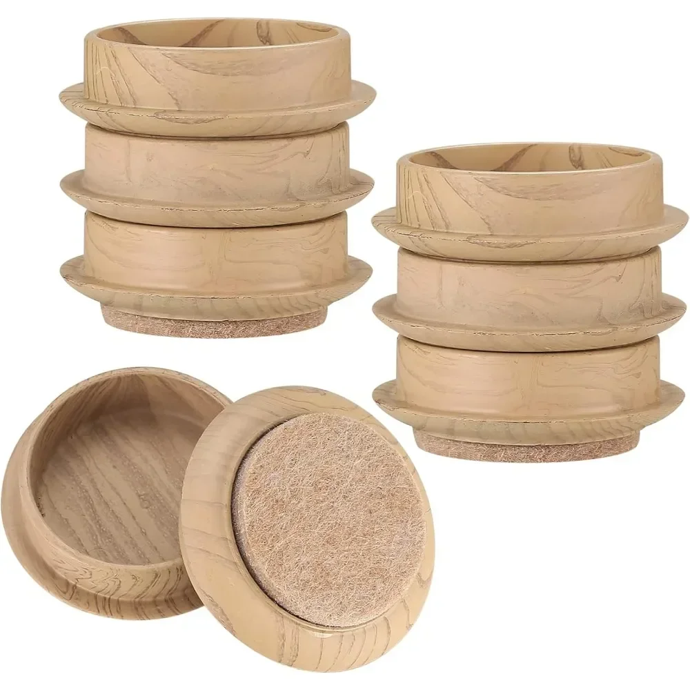 Furniture Felt Floor Protectors - Non-Slip Castor Cups (Set of 8)