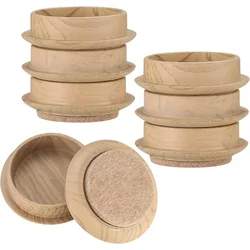 Furniture Felt Floor Protectors - Non - Slip Castor Cups (Set of 8) - 8PCS (Light wood grain)