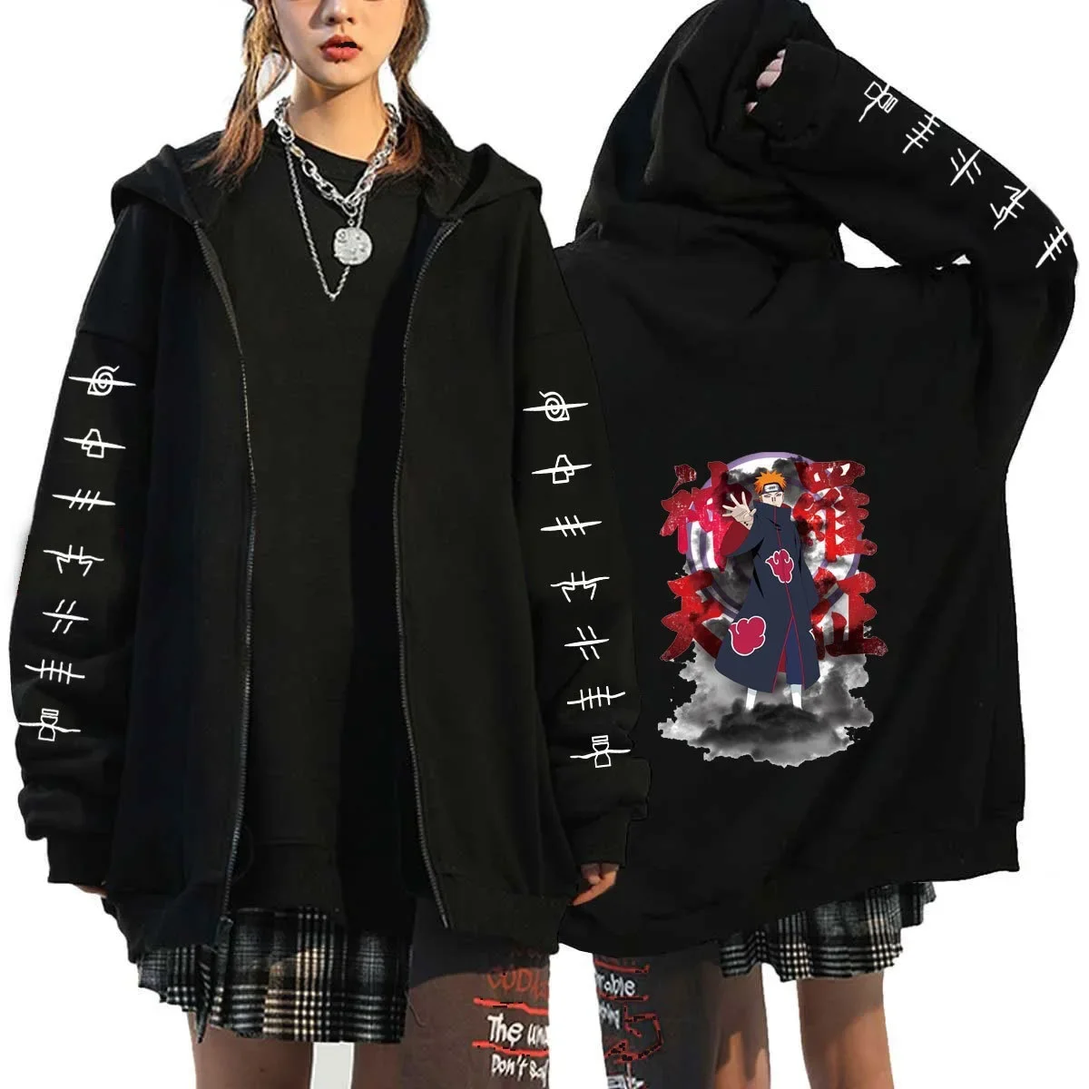 

Men's and Women's Clothing Naruto Printed Zipper Sweater Men's and Women's Casual Hoodie Uchiha Itachi Top Casual Loose Jacket